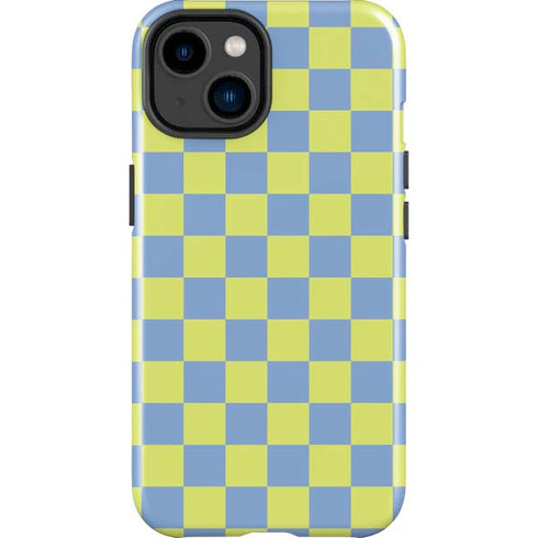Neon Checkered iPhone 15 Plus Impact Case
