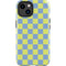Neon Checkered iPhone 15 Plus Impact Case