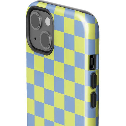 Neon Checkered iPhone 15 Plus Impact Case