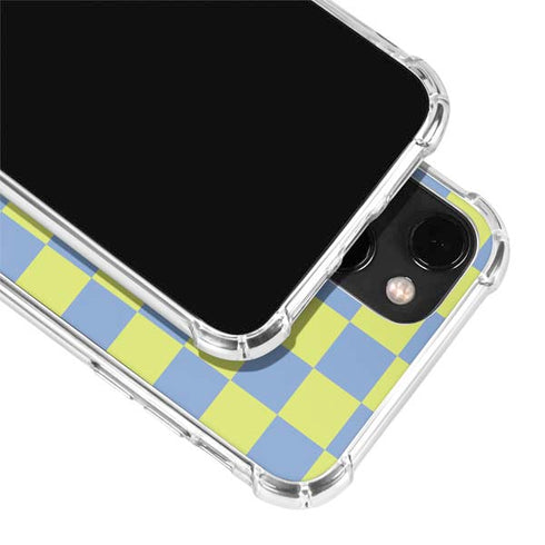 Neon Checkered iPhone 14 Plus Clear Case