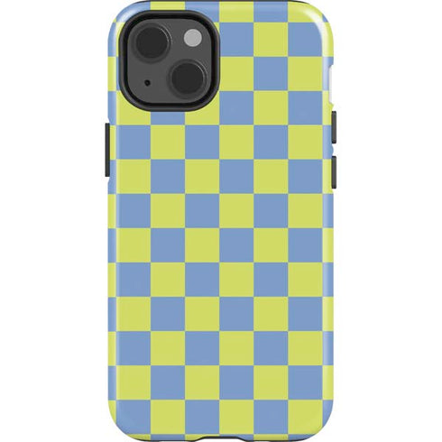 Neon Checkered iPhone 15 Impact Case
