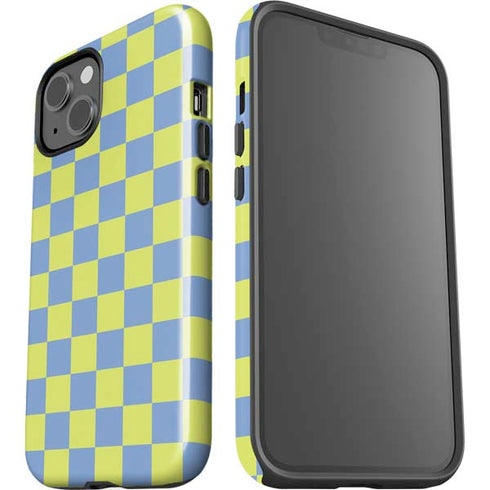 Neon Checkered iPhone 15 Impact Case