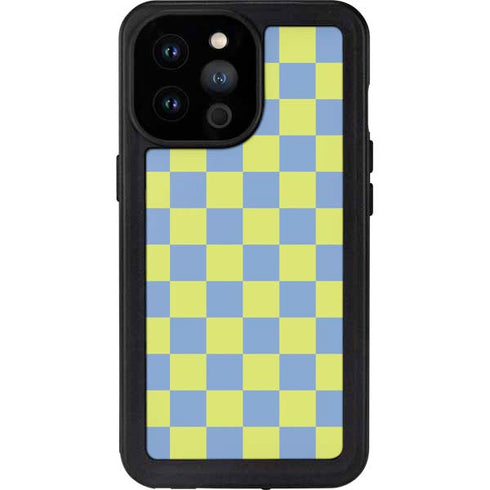 Neon Checkered iPhone 14 Pro Max Waterproof Case
