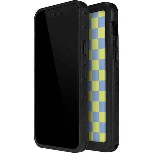 Neon Checkered iPhone 14 Pro Max Waterproof Case