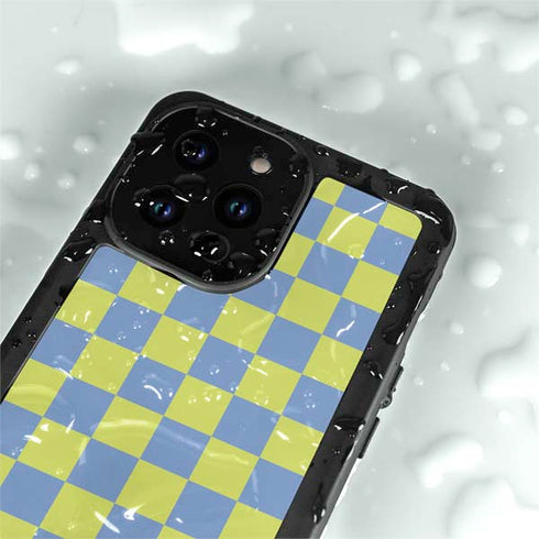 Neon Checkered iPhone 14 Pro Max Waterproof Case