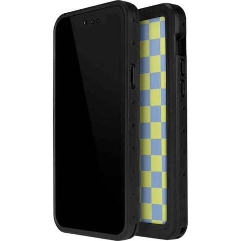 Neon Checkered iPhone 15 Plus Waterproof Case