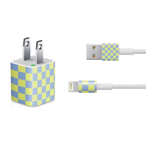 Neon Checkered iPhone Charger (5W USB) Skin