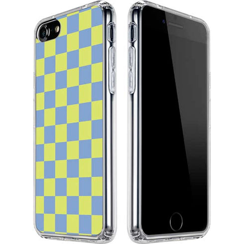 Neon Checkered iPhone SE (2nd & 3rd Gen) Clear Case