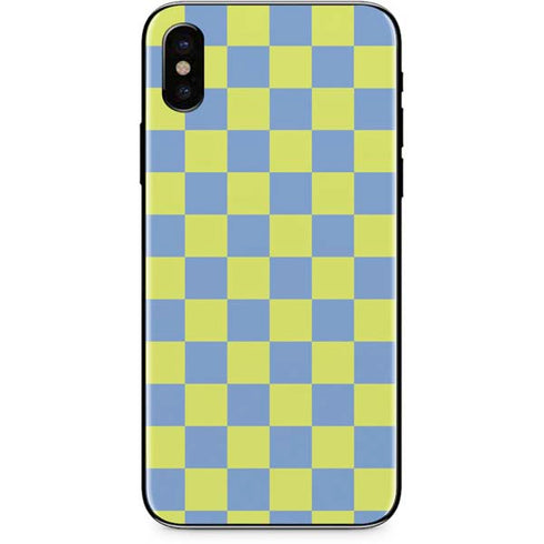Neon Checkered iPhone X Skin
