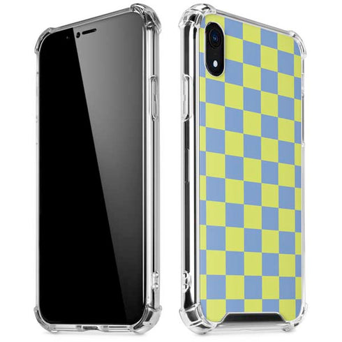 Neon Checkered iPhone XR Clear Case