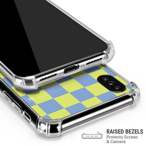 Neon Checkered iPhone XS Max Clear Case