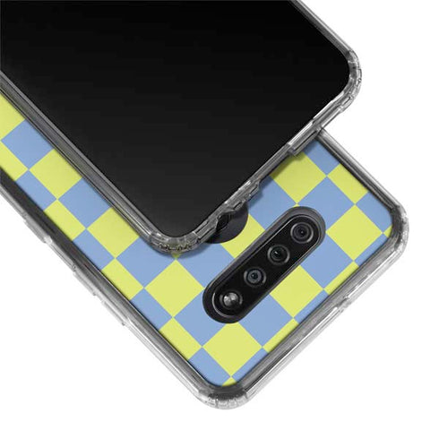 Neon Checkered LG K51/Q51 Clear Case