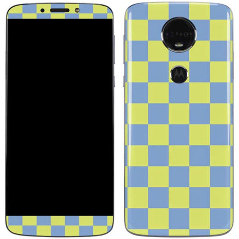 Neon Checkered Moto E5 Plus Skin