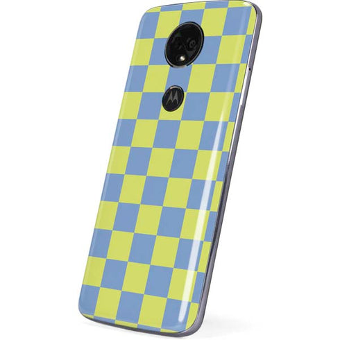 Neon Checkered Moto E5 Plus Skin