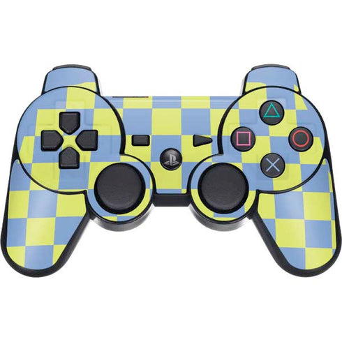 Neon Checkered PS3 Dual Shock wireless controller Skin