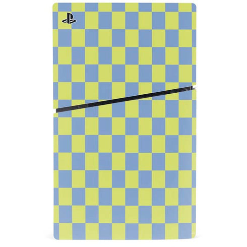 Neon Checkered PS5 Slim Disk Console Skin