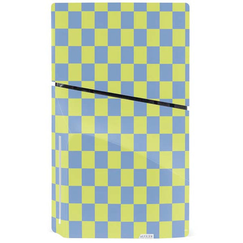 Neon Checkered PS5 Slim Disk Console Skin