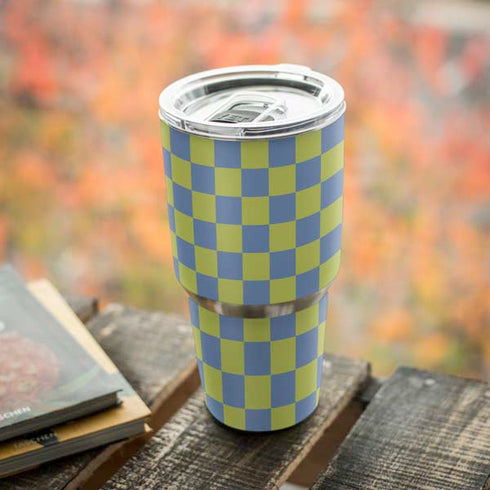 Neon Checkered Yeti 30oz Rambler Tumbler Skin