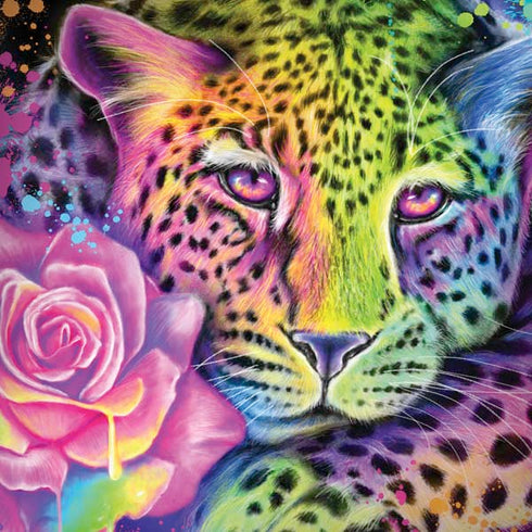 Neon Rainbow Cheetah with Rose by Sheena Pike Dell Alienware Skin