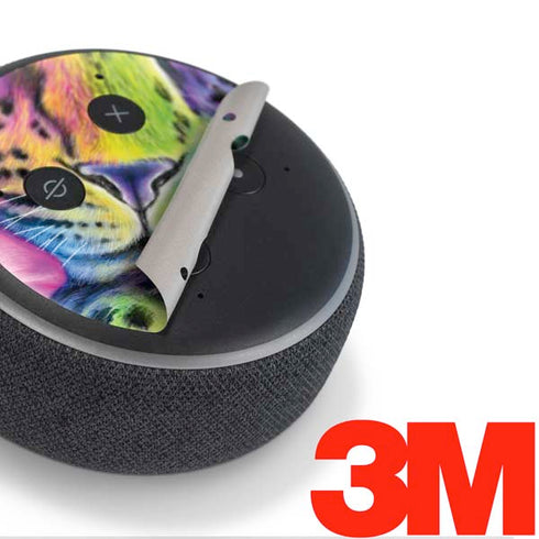 Neon Rainbow Cheetah with Rose by Sheena Pike Amazon Echo Dot Skin