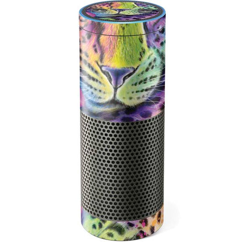 Neon Rainbow Cheetah with Rose by Sheena Pike Amazon Echo Skin