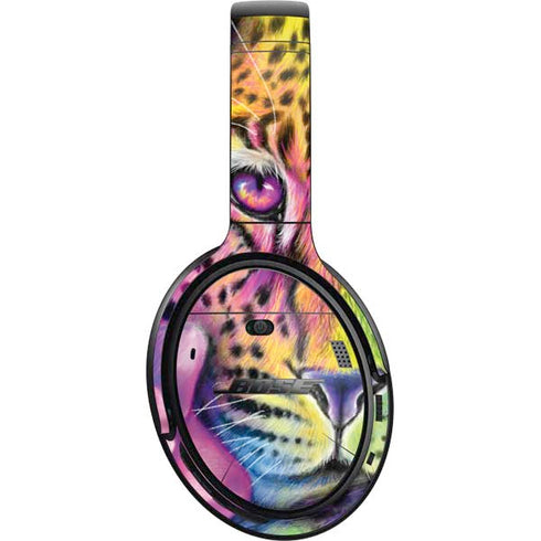 Neon Rainbow Cheetah with Rose by Sheena Pike Bose QuietComfort 35 Headphones Skin