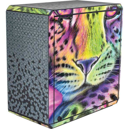Neon Rainbow Cheetah with Rose by Sheena Pike Cooler Master MasterBox Q300L Mini Tower Skin