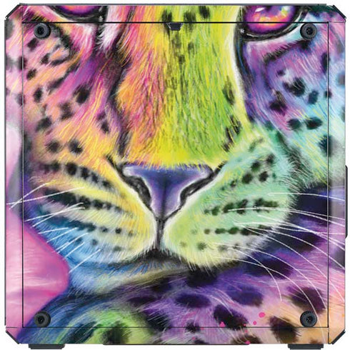 Neon Rainbow Cheetah with Rose by Sheena Pike Cooler Master MasterBox Q300L Mini Tower Skin