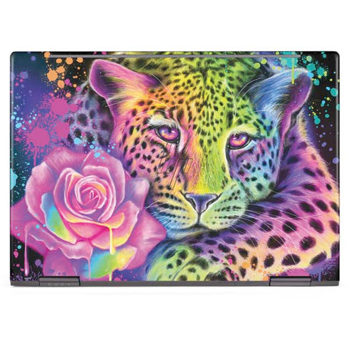 Neon Rainbow Cheetah with Rose by Sheena Pike HP Envy Skin