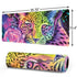 Neon Rainbow Cheetah with Rose by Sheena Pike Gaming Mouse Pad
