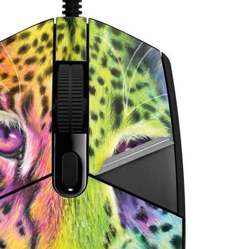 Neon Rainbow Cheetah with Rose by Sheena Pike G203 Prodigy RGB Wired Gaming Mouse Skin