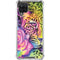 Neon Rainbow Cheetah with Rose by Sheena Pike Galaxy A12 Clear Case