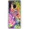 Neon Rainbow Cheetah with Rose by Sheena Pike Galaxy A21 Clear Case