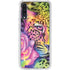 Neon Rainbow Cheetah with Rose by Sheena Pike Galaxy A50 Clear Case
