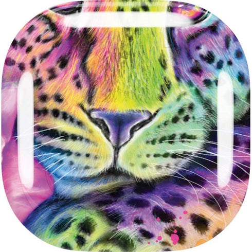 Neon Rainbow Cheetah with Rose by Sheena Pike Galaxy Buds Live Skin