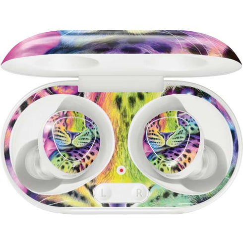 Neon Rainbow Cheetah with Rose by Sheena Pike Galaxy Buds Plus Skin