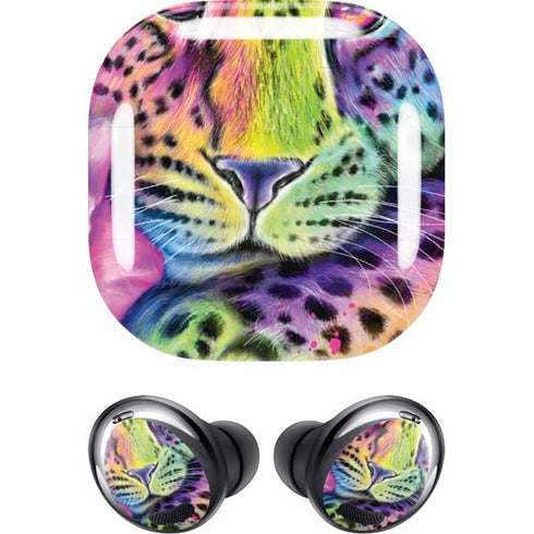 Neon Rainbow Cheetah with Rose by Sheena Pike Galaxy Buds Pro Skin