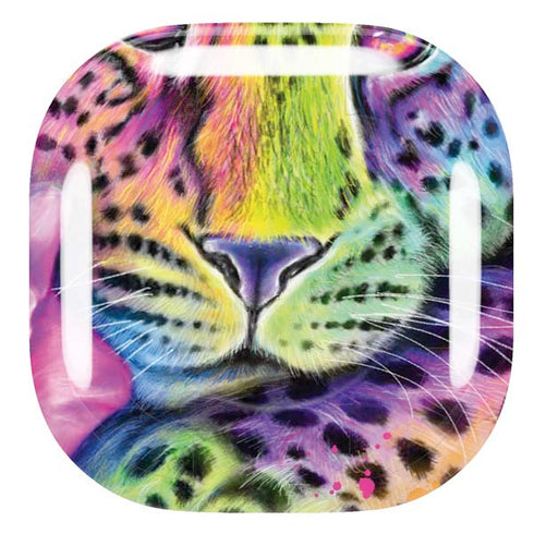 Neon Rainbow Cheetah with Rose by Sheena Pike Galaxy Buds Pro Skin