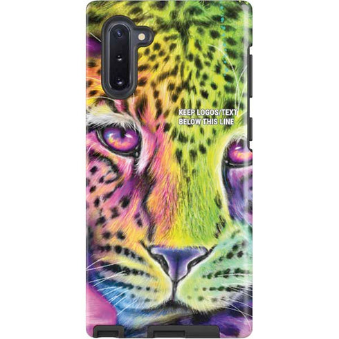 Neon Rainbow Cheetah with Rose by Sheena Pike Galaxy Note 10 Pro Case