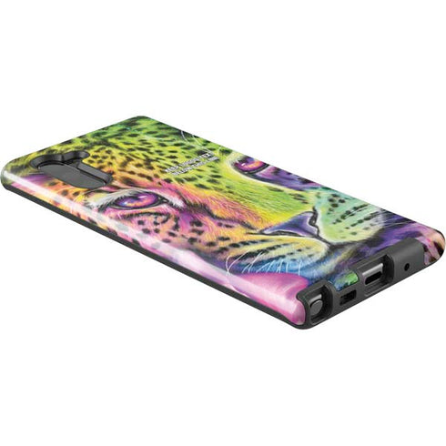 Neon Rainbow Cheetah with Rose by Sheena Pike Galaxy Note 10 Pro Case