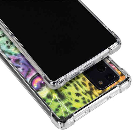 Neon Rainbow Cheetah with Rose by Sheena Pike Galaxy Note20 5G Clear Case
