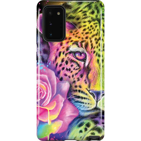 Neon Rainbow Cheetah with Rose by Sheena Pike Galaxy Note20 5G Pro Case