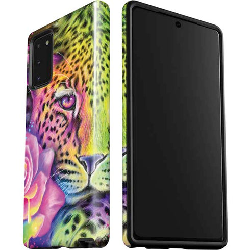 Neon Rainbow Cheetah with Rose by Sheena Pike Galaxy Note20 5G Pro Case