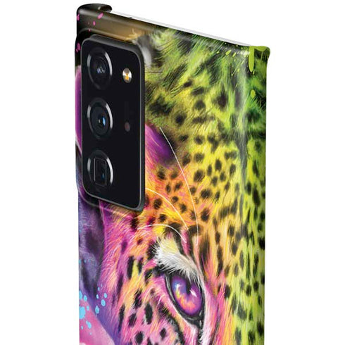 Neon Rainbow Cheetah with Rose by Sheena Pike Galaxy Note20 Ultra 5G Lite Case