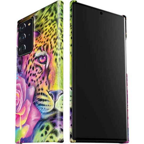 Neon Rainbow Cheetah with Rose by Sheena Pike Galaxy Note20 Ultra 5G Lite Case