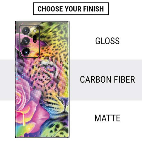Neon Rainbow Cheetah with Rose by Sheena Pike Galaxy Note20 Ultra 5G Skin
