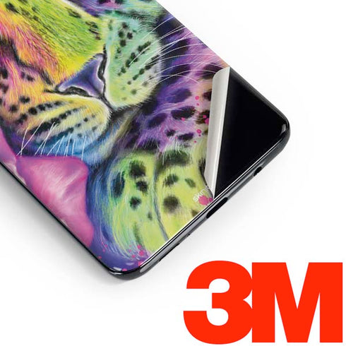 Neon Rainbow Cheetah with Rose by Sheena Pike Galaxy S10 Skin