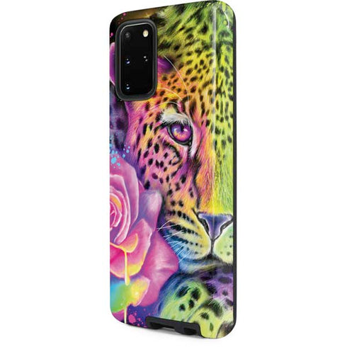 Neon Rainbow Cheetah with Rose by Sheena Pike Galaxy S20 Plus Pro Case