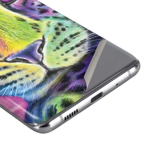 Neon Rainbow Cheetah with Rose by Sheena Pike Galaxy S20 Ultra 5G Skin