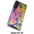 Neon Rainbow Cheetah with Rose by Sheena Pike Galaxy S21 5G Clear Case